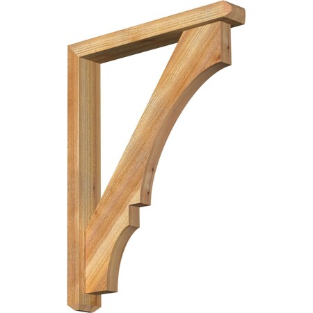 Ekena Millwork Balboa Craftsman Rough Sawn Bracket w/ Offset Brace, Western Red Cedar, 4"W x 26"D x 34"H BKT0402X26X34BOA04RWR